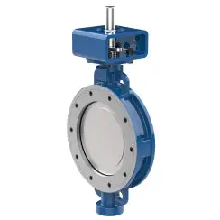 Wafer type butterfly valve with double eccentricity with stainless-steel body and stainless steel with molybdenum disk and PTFE seat, DN50, PN10. PA400 series 