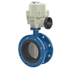 Flanged type butterfly valve and bronze disk and NBR seat, DN400, PN10. PA300 series electric actuator
