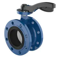 Flanged type butterfly valve and bronze disk and NBR seat, DN200, PN10. PA300 series handle