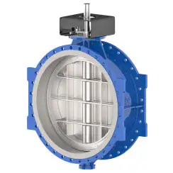 Wafer type butterfly valve with double eccentricity with steel body and carbon steel disk and EPDM seat, DN1600, PN16. PA700 series bare stem