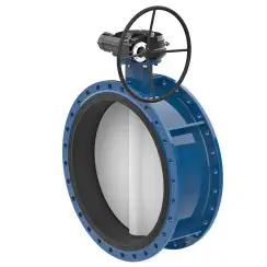 Flanged type butterfly valve and bronze disk and NBR seat, DN450, PN10. PA300 series reducer