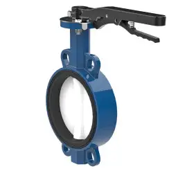 Wafer type butterfly valve and stainless steel disk and NBR seat, DN40, PN16. PA300 series 