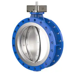Wafer type butterfly valve with double eccentricity with steel body and carbon steel disk and EPDM seat, DN400, PN25. PA700 series 