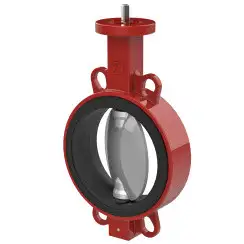 Wafer type butterfly valve with stainless-steel body and bronze disk and NBR soft seat, DN50, PN16. PA600 series bare stem